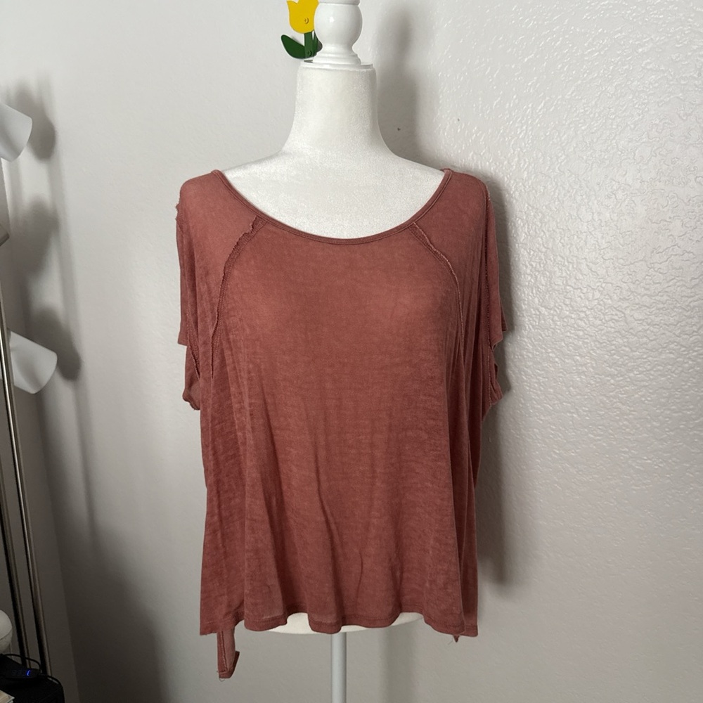 Ces Femme Short Sleeve Top in Coral